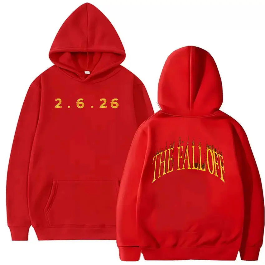 The Fall Off New Album 2.6.26 Print Hoodie Men Women Fashion Fleece Oversized Sweatshirt Hip Hop Clothing Pullover Hooded