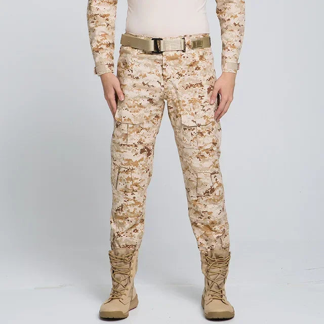 Men's Fashion Outdoor Hiking Overalls Pants Camouflage Tactical Pants Hunting Uniform Fighting Multi-Pocket Trousers
