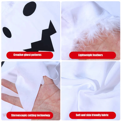 Child Boy Girl Cute White Ghost Demon Glow In The Dark Cape Cosplay Costume Kids Fancy Dress Performance Halloween Theme Party