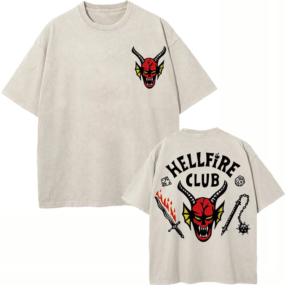 100% Cotton Vintage Washed Club T Shirt Fashion Men/Women Aesthetic Retro Streetwear High Quality Retro Acid Wash Tees Shirts