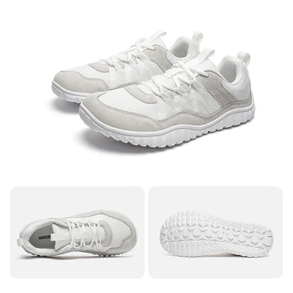 Unisex Wide Toe Sneakers Mesh Breathable Walking Shoes Non Slip Lace Up Sneakers