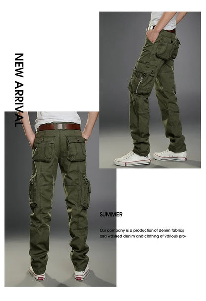 Winter Cargo Pant Men Straight Leg Fit Brushed Trouser Male Cotton Fleece Lined Warm Pocket Work Black Elegant Military Tactical
