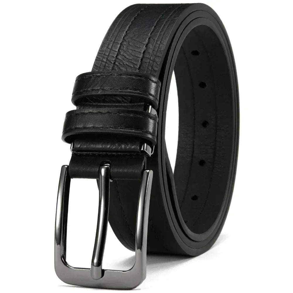 Men's Leather Fashion Classic Belt Metal Pin Buckle Casual Men's PU Leather Alloy Pin Square Buckle Belt Business Belts