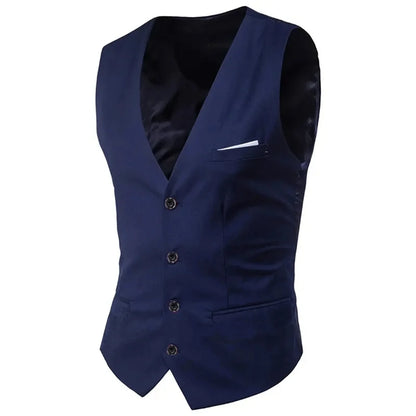 High Quality Men Suit Vest Waistcoat Business Casual Slim Groom Groomsman Wedding Men's Dress Blazer Vests Formal Party Dress