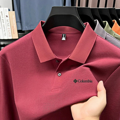 High end brand Polo shirt long sleeved fashionable printed men's top spring 100% cotton skin friendly comfortable casual T-shirt