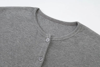 AS SS26 summer loose style button dress comfortable ribbing fabric dress o-neck lady clothes