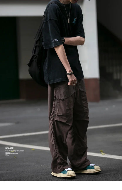 Spring Summer Korean Outdoor Functional Waterproof Cargo Pants For Men Clothing Harajuku Joggers Casual Breathable Pants Male