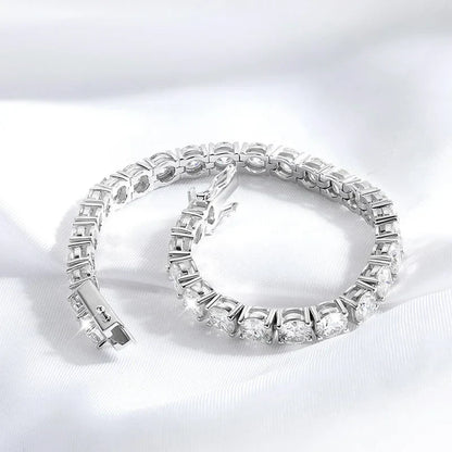 18k Plated 2-4mm Zircon/moissanite Tennis Bracelet for Women Man Full Diamond Original Real 925 Sterling Silver Jewelry
