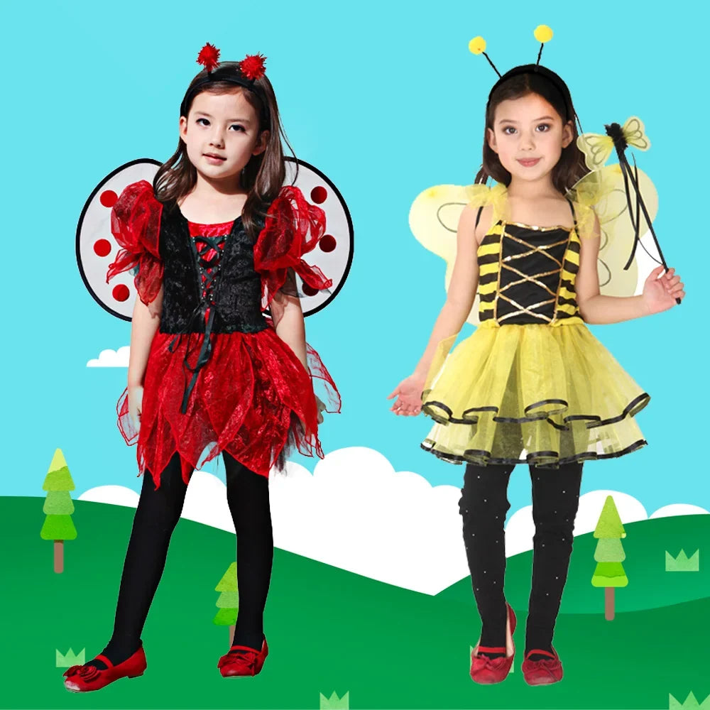 Children's Halloween costumes Girl animal insects dress up to perform bee Polka order ladybug beer show costumes