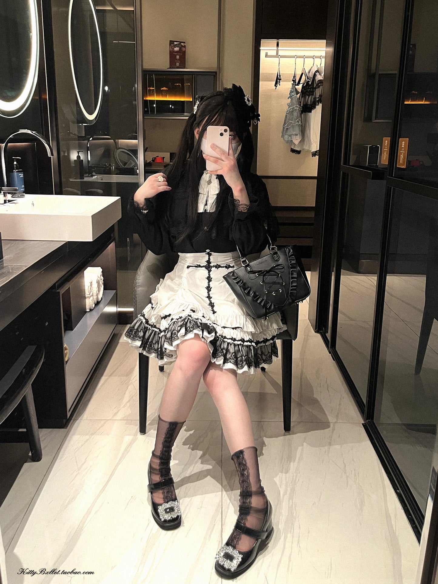 Japanese Original Lolita Lace Ruffle Edge Tied Bow High Waist Mini Skirt Spring Summer New Slim Waist Sweet Girl Y2k Skirt