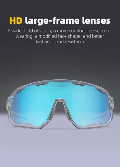 Cycling Glasses Goggles Polarized/Photochromic Sunglasses Sport Big frame Eyewear UV400 Sun Protection with 2 Lens