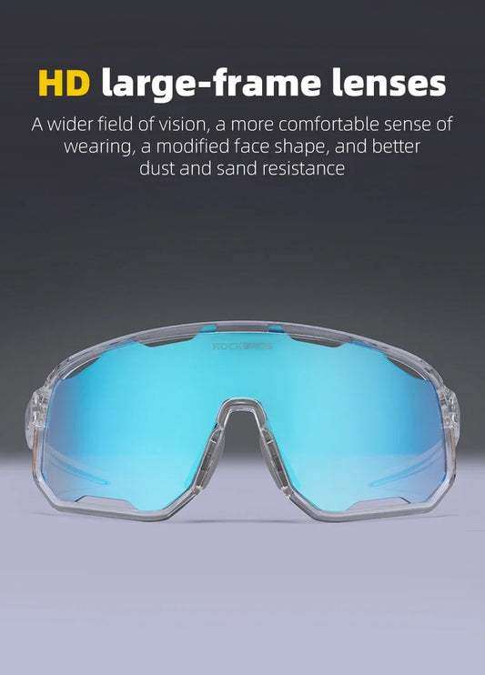 Cycling Glasses Goggles Polarized/Photochromic Sunglasses Sport Big frame Eyewear UV400 Sun Protection with 2 Lens