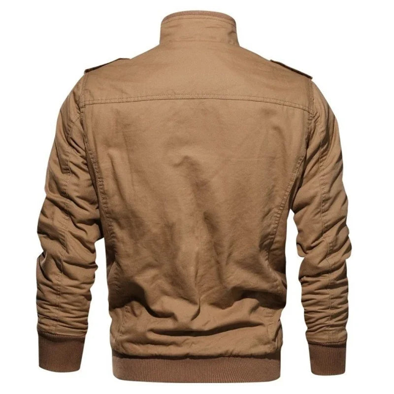 New Business Casual Jackets Man Winter Fleece Tactical Jacket Embroidery Windproof Multiple Pockets Outdoor Workwear Coat