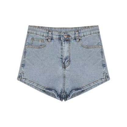 Women's Denim Shorts Casual High-Waisted Shorts Retro-Washed Button-Fly Sexy Hot Pants Tight-fitting Summer Shorts