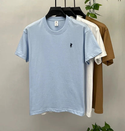 100% cotton high-end brand T-shirt short sleeve summer fashion classic pony embroidery round neck top luxury new Paul men's wear