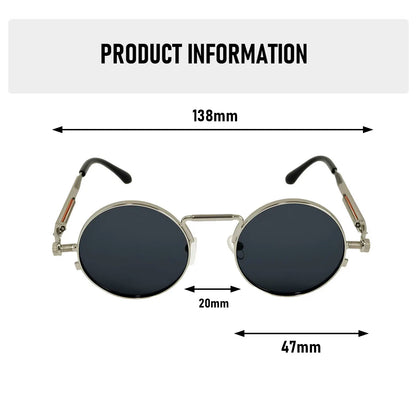 Round Steampunk Sunglasses Men UV400 Protection Punk Fashion Glasses Vintage Luxury Dropshipping Gafas De Sol Lunette De Soleil