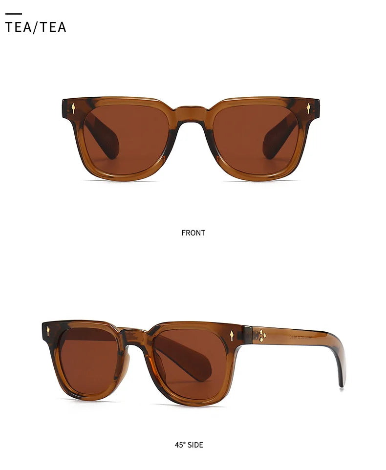 2026 Luxury Square Men Wmen Sunglasses Fashion Gradient Driving Shades Eyewear Vintage Green Trendy Rivets Sun Glasses UV400