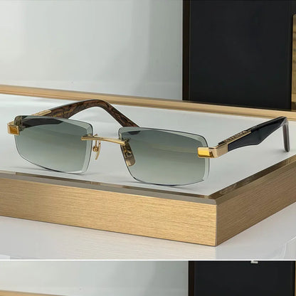Artist SUN II Rimless Men's Sunglasses Women Alloy Acetate Germany Design UV400 High Quality Diamont Cutting Classical with Case