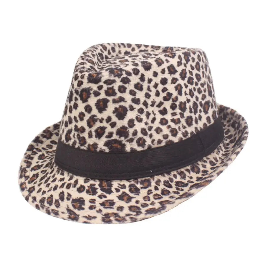 Autumn Winter Women's Fashion Top Hat Sexy Fashion Jazz Hat British Retro Gentleman Hat Men Leopard Animal Fedoras Top Party Hat