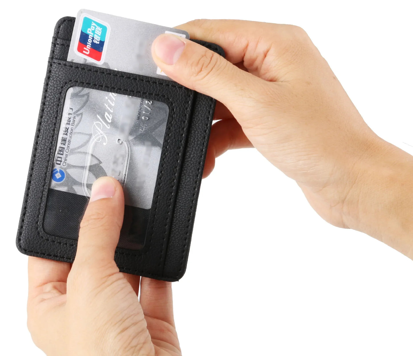 Blocking Wallet Business Card Cover for Case Super Thin Men Leather Credit Card Holder Card Travel Wallet Minimalist Wallet