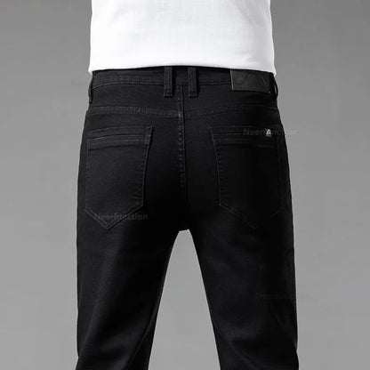 Luxury Men's White Slim Jeans Spring Summer New 98% Cotton Stretch Fashion Casual Male Clothes Straight Denim Trousers