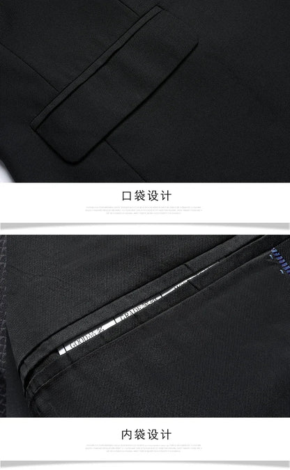 Blazer Masculino Men's Fashion Business Trend British Style Gentleman Slim Professional Formal Dress Wedding Men's Summer Suit