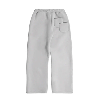 Men Cotton Vintage Tracksuit 2pcs Set Hoodies Straight Pants Casual Loose Hip Hop Sports Hooded Pullover Trousers Y2k Streetwear