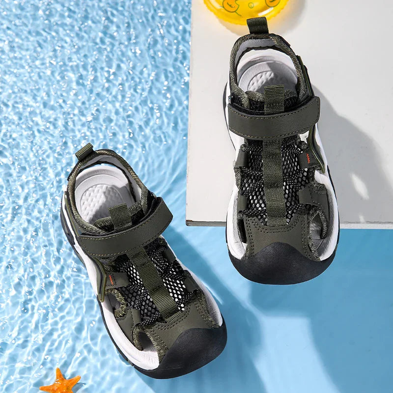 Summer Kids' Sandals Boys' Soft Bottom Casual Beach Shoes Wear-resistant Flat Students Breathable Casual Walking Sandials