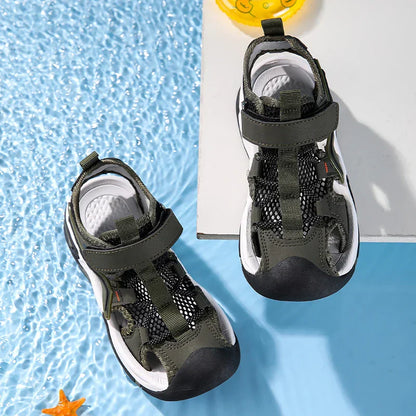 Summer Kids' Sandals Boys' Soft Bottom Casual Beach Shoes Wear-resistant Flat Students Breathable Casual Walking Sandials