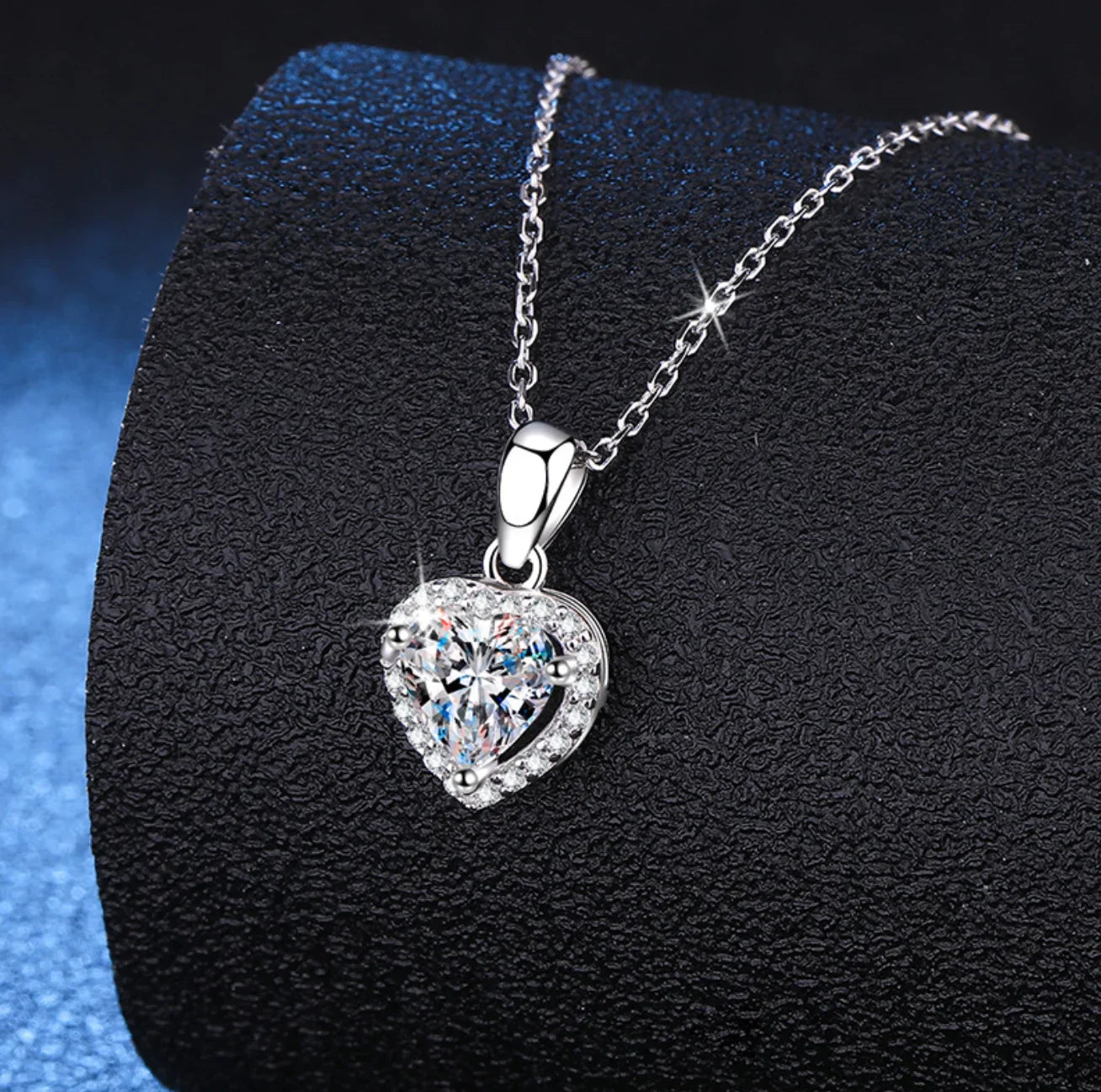 1CT Heart Cut Moissanite Necklace for Women Dainty 18k Gold Plated 925 Sterling Silver Neck Chain Pendant with GRA Certificate