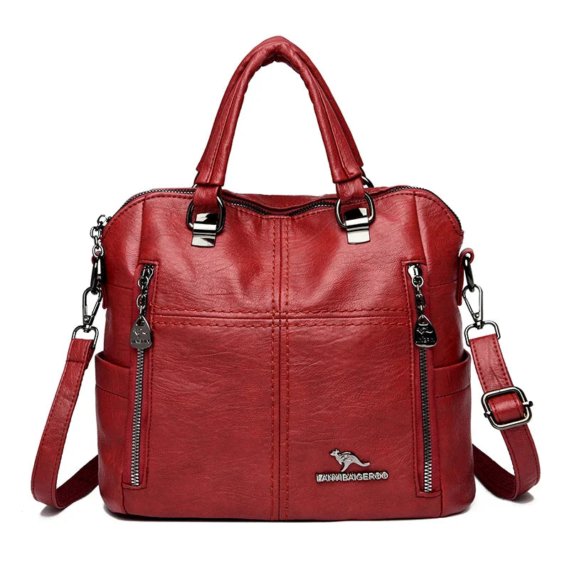 Hot Sale Of The Season New Large Capacity Women's Fashionable Casual Simple Retro Single Shoulder Crossbody Backpack Bag Zipper