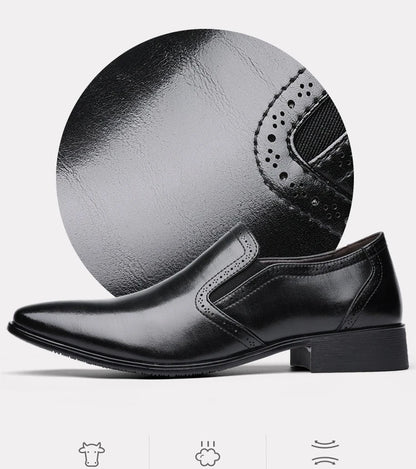 Spring Autumn New Designer Dress Shoes for Men Solid Color Fashion Formal Business Casual Leather Shoes Male