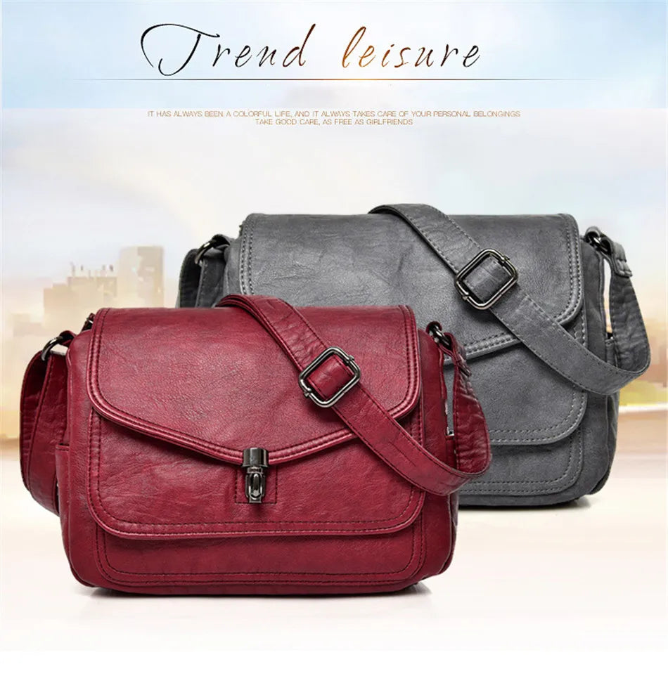Vintage Soft Leather Femmels' Shoulder Bags Luxury Handbags Women's Packet New Designer Small Crossbody Bag 2024 Sac a Femme