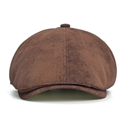 Autumn Winter Faux Leather Cap Newsboy Cap Hat Men Women Casual Beret Solid Cap PU  Leather Flat Caps Vintage