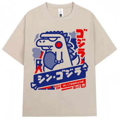 Japanese Style Hokkaido Wave Vintage T-shirt Men Women Harajuku Fashion High Quality T Shirts Oversized Cotton Summer Tee Shirt