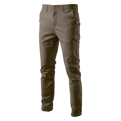 Casual Cotton Men Trousers Solid Color Slim Fit Men's Pants New Spring Autumn High Quality Classic Business Pants Men