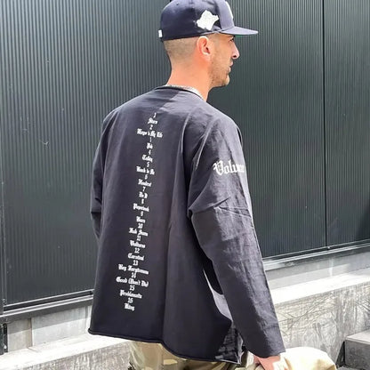 Vultures DONDA Kanye Quality Printed Long Sleeves 100%Cotton Casual Loose Oversized Tops T Shirt For Men