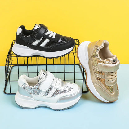Children Leather Patchwork Sneaker 2025 Spring Autumn New Soft Bottom Casual Shoes School Sports Sneakers for Boys Girls