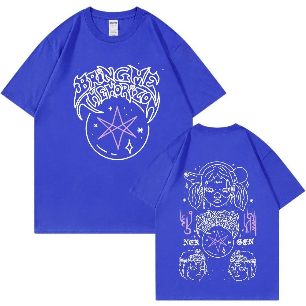 BringMe TheHorizon Album Post Human Nex Gen T-shirt Heavy Metal Rock Band T-shirt Men Fashion Hip Hop Short Sleeve T-shirts