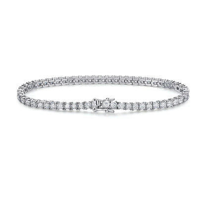 3/4/5mm Pass Diamond Test Moissanite Tennis Bracelets for Women Men Original 925 Sterling Silver Bangles with Certificate