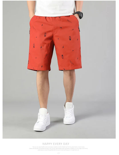 Men Light Weight Beach Shorts Summer Casual Sweat Shorts Baggy Sports Wide Leg Print Gym Running Shorts