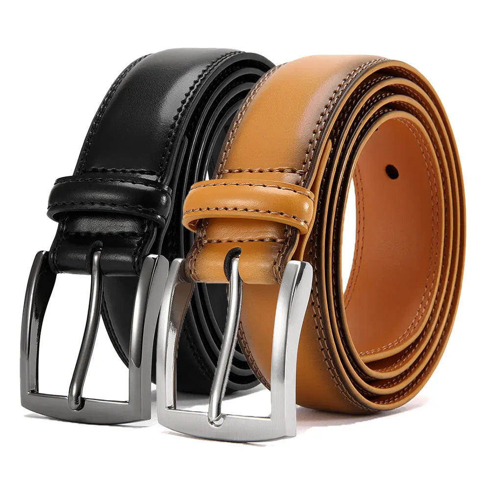 Men's Leather Belt Needle Buckle Belt Trendy New Casual Leather LONG Large Belts Cowhide Men's Belt Plus Size Men Belts
