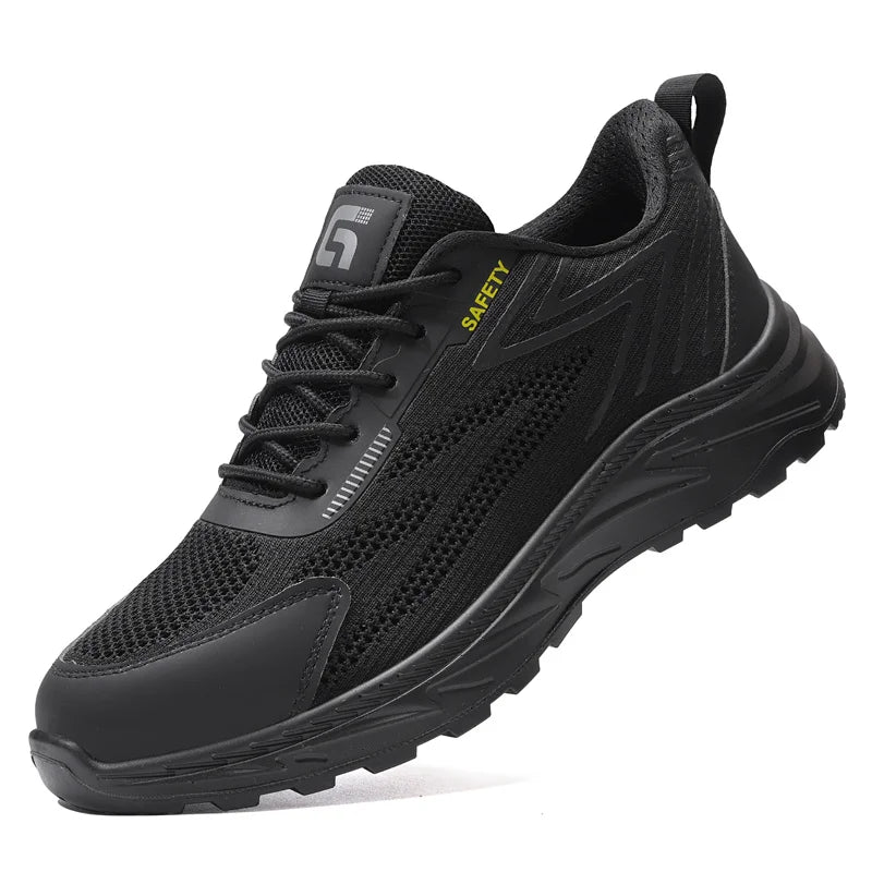 Summer Breathable Men Labor Shoes Lightweight Work Safety Boots Sneakers Anti Nail Indestructible Steel Toe Male Footwear