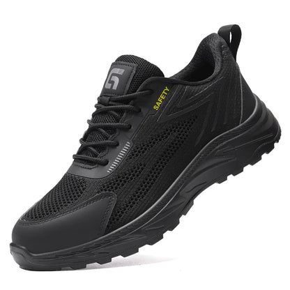 Summer Breathable Men Labor Shoes Lightweight Work Safety Boots Sneakers Anti Nail Indestructible Steel Toe Male Footwear