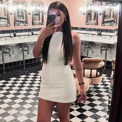 Fashion Summer Dresses 2024 Womens Dresses Bodycon Sleeveless Mini Dress White Red Blue Black Yellow Dress Vacation Dresses