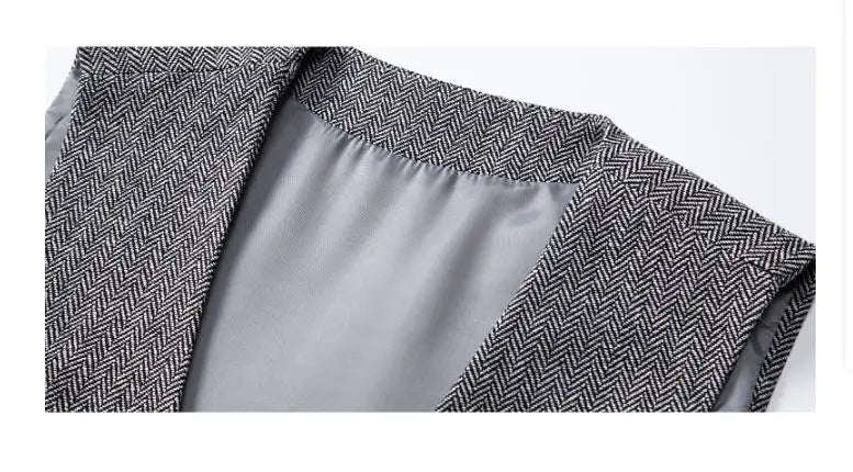 Men's Suit Vest Solid Color European Herringbone Suit Waistcoat Business Casual Working wear Retro Single Breasted Pattern Vest