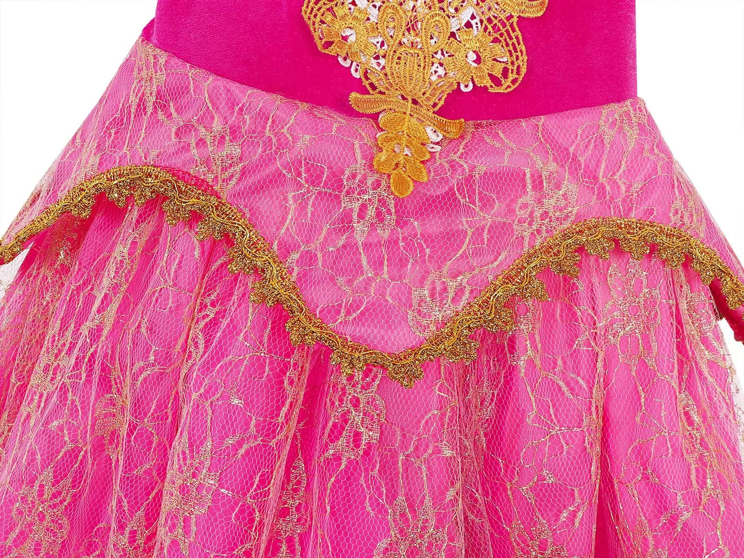 Sleeping Beauty Aurora Princess Dress Cosplay Off Shoulder Kids Gifts Fancy Halloween Party Girl Baby Lace Dress Set