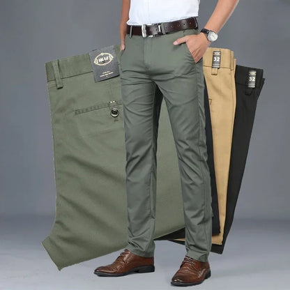 2026 Summer Thin Korean Style Business Casual Trousers for Men Stretch Soft Straight Leg Loose Fashionable Casual Pants Male