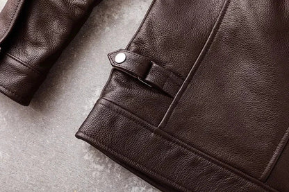 New Casual Real Cowhide Genuine Leather Jacket Men Slim Mens Clothes Spring Autumn Men's Cow Clothing Asian Size 6XL