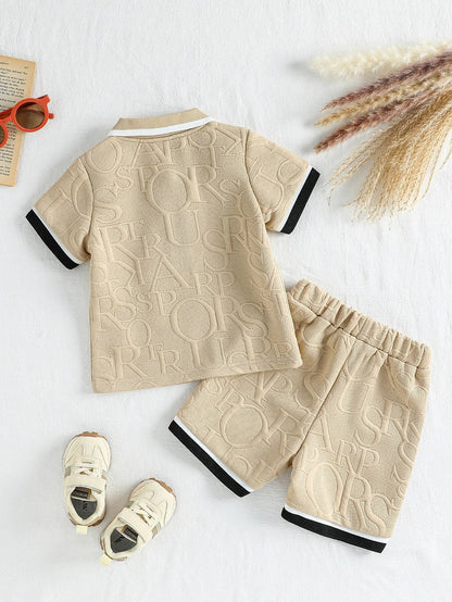 Casual Summer Set Children Fashion Clothes Suits Kids Short Sleeves Tops+Shorts 2Pcs 2026 New Solid Colour Outfits For1-6Y